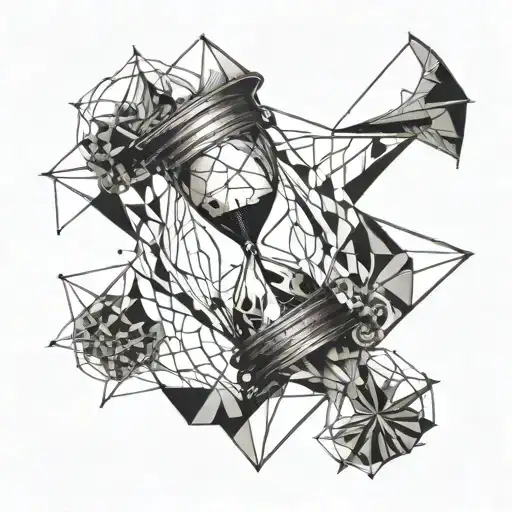 An Hourglass With A Woman Falling Inside