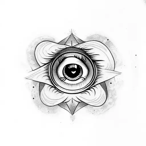 Tattoo Design Featuring An Eye With A Galaxy Inside