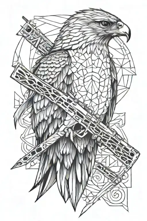 Hawk With Rifle