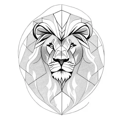 Lion With Mountain And Water