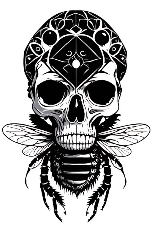 Skull And Bee And Cell