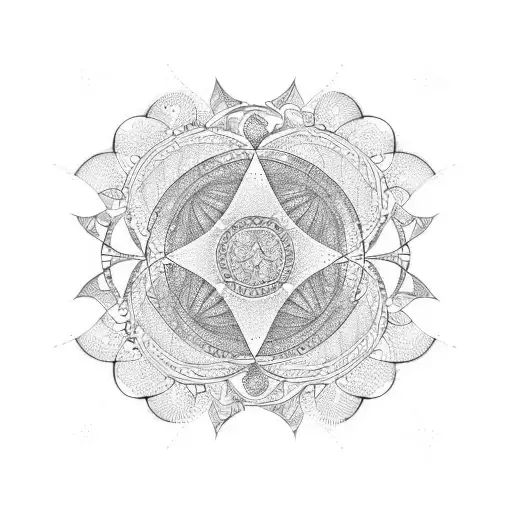 Dove Sempiternal Background In The Middle Of Triagle And Circle Geometric Symmetry