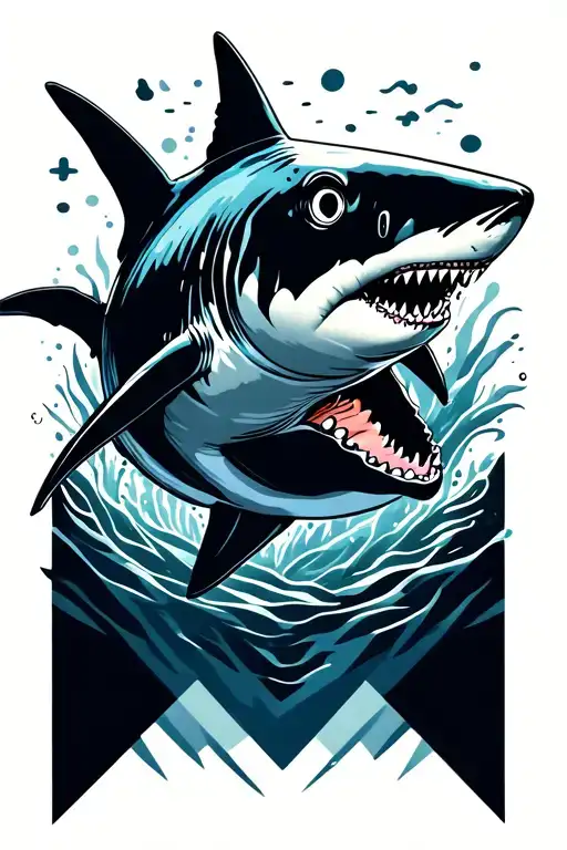 Shark Swimming Underwater Surrounded