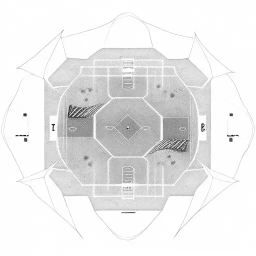 American Football Field With Yard Markers Combined With Geometric Shapes In The Backgroun