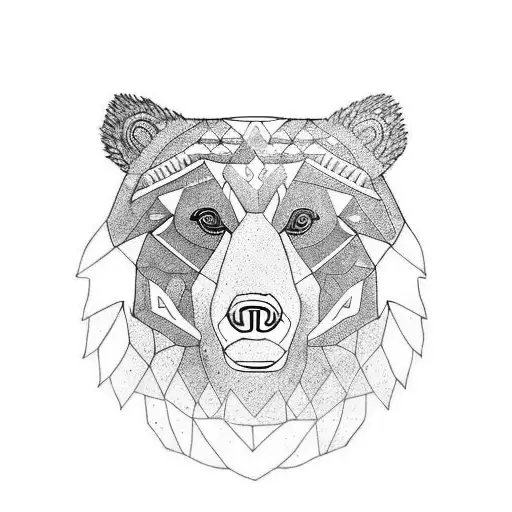 Neotraditional Mandala Grizzly Bear