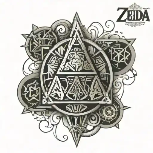 Zelda Minish Cap Triforce Fine Line