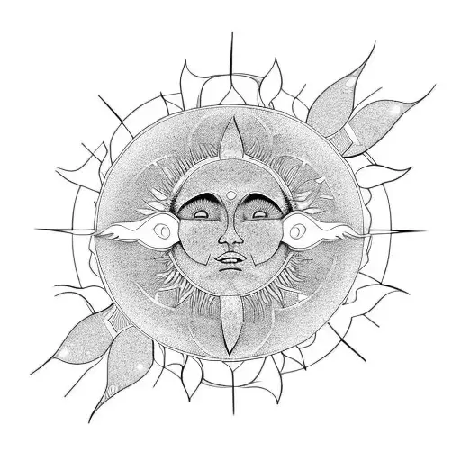 Sun Bursts Moon Flower