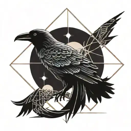 Crow With Sun Rising Symbols Incorporated