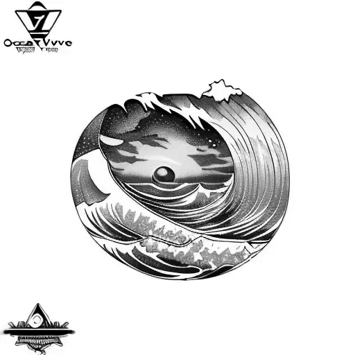 Ocean Wave Stars Barrel Triangle Sunset