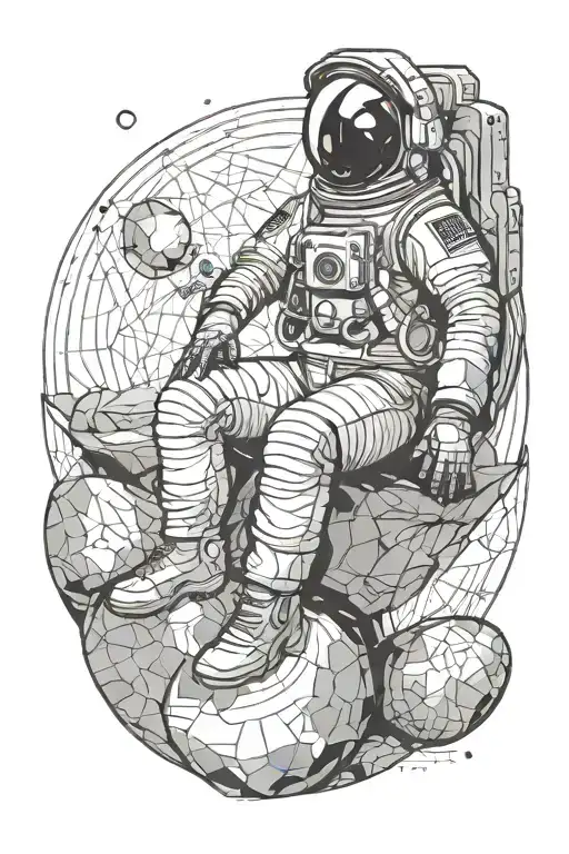 Astronaut Sitting On A Moon