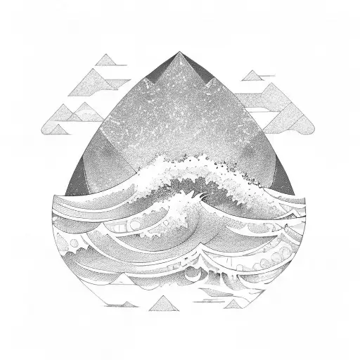Ocean Wave Surfing Barrel Triangle Surrounding