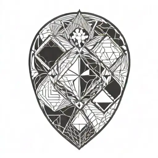 A U Shaped Geometric Design With 5 Diamond Rings