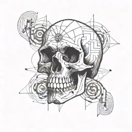 Skull With Spiral And Dna