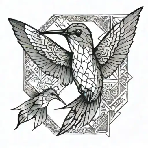 Humming Bird Flying In The Sky