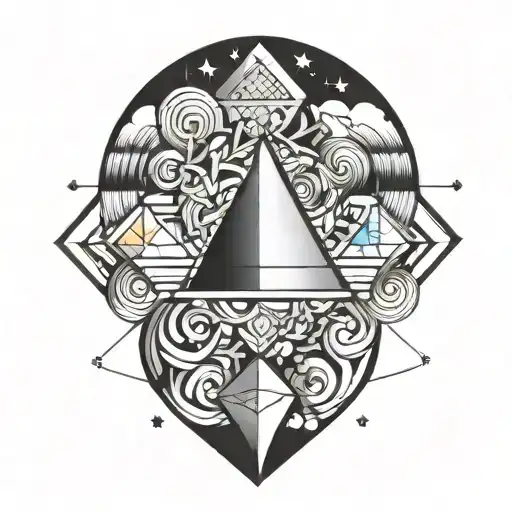 A Rainbow With 5 Diamond Rings And Clouds Surrounding