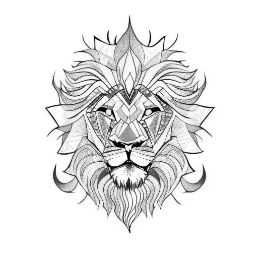 Lion Covered In Flames