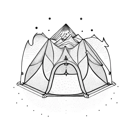 Mountains Tent Dog Water