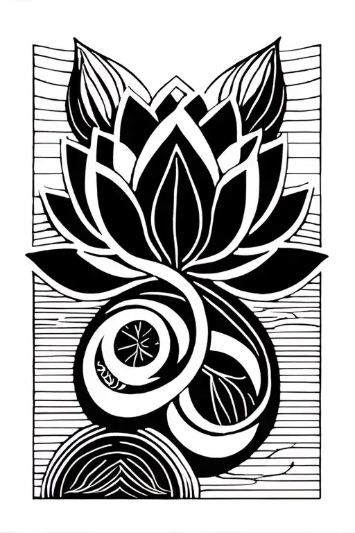 Lotus Flower Intertwined Infinity Symbols