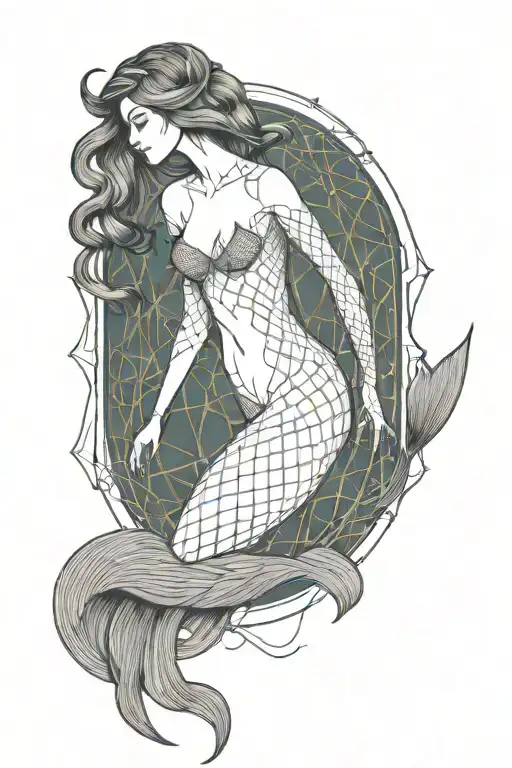 Mermaid Full Body Woman Fineline