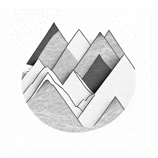 Minimalist Mountains Using Only 3 Lines With Different Thickness