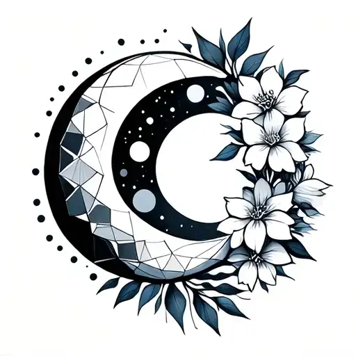 Moon And Flowers