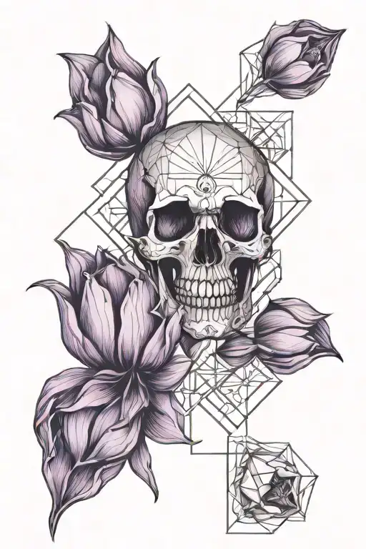 Purple Tulip And Skull