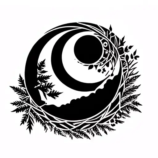 Moon With Nature Elements