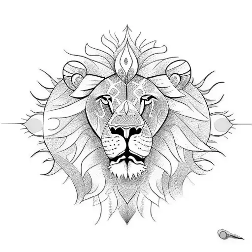 Lion With Sun And The Word Balance