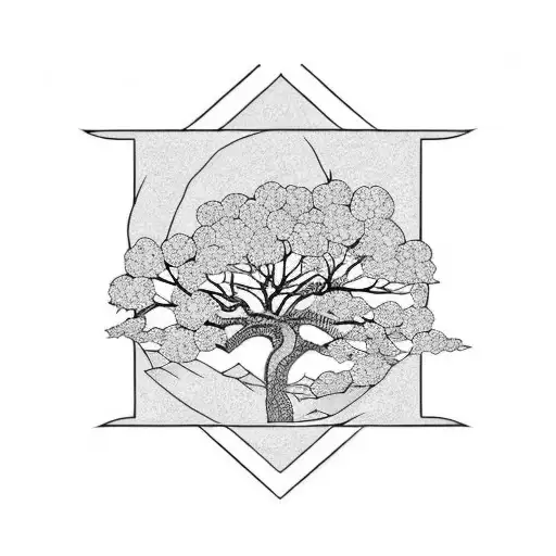 Sakura Tree And Serpent