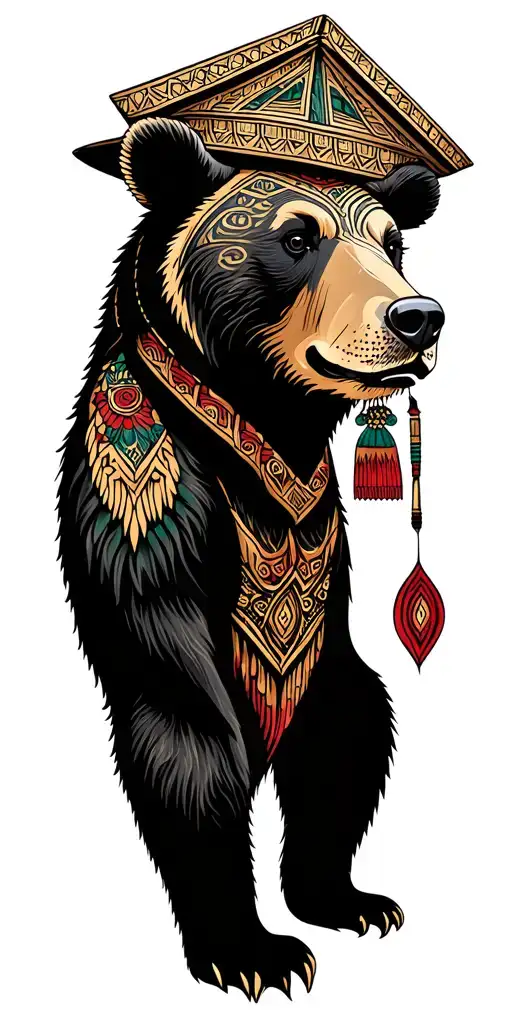 Bear Wearing Sarawak Traditional Hat