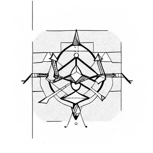 Bauhaus Bow Arrow Dot Dinosaur