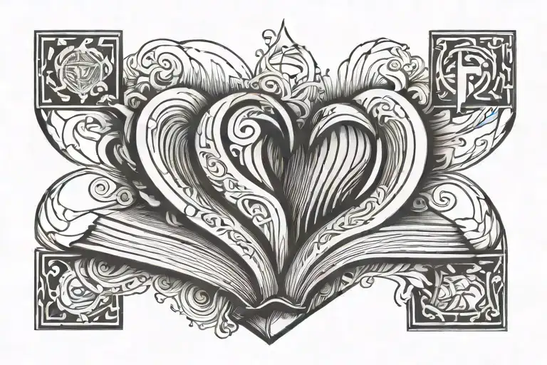 Heart With An Open Book Inside