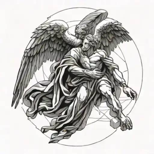 An Angel Saving A Man From The Destiny Of Drug Addiction