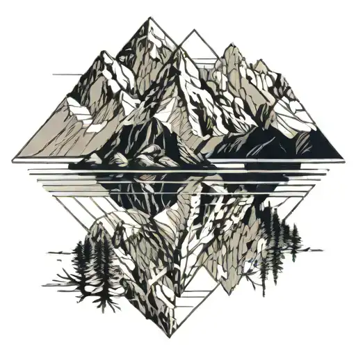 Mountain Reflection On Water Mathematical Universe Instead