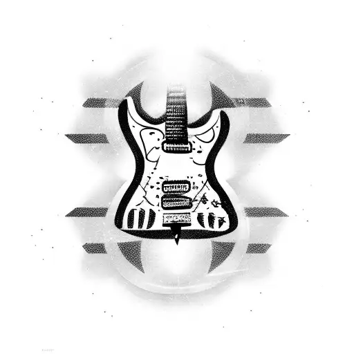 Electric Guitar Front Of The Black Hole