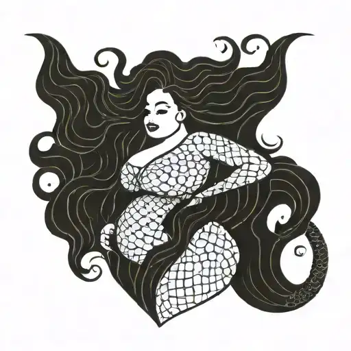 Mermaid Bbw Chubby Face Full Body 70S Hair
