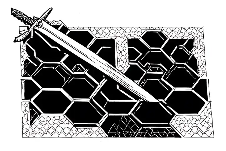 Hexagons With Sword Inside