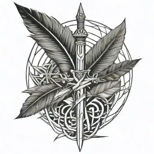 Sword And Feather Intersection