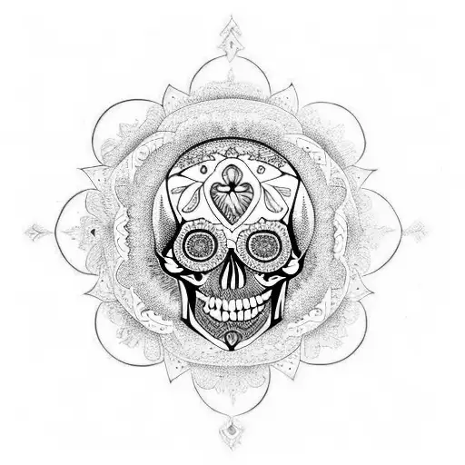 Mandala Skull With One Eye