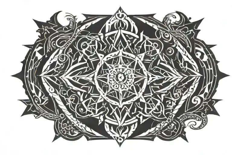 Black Nautical Symmetrical Design