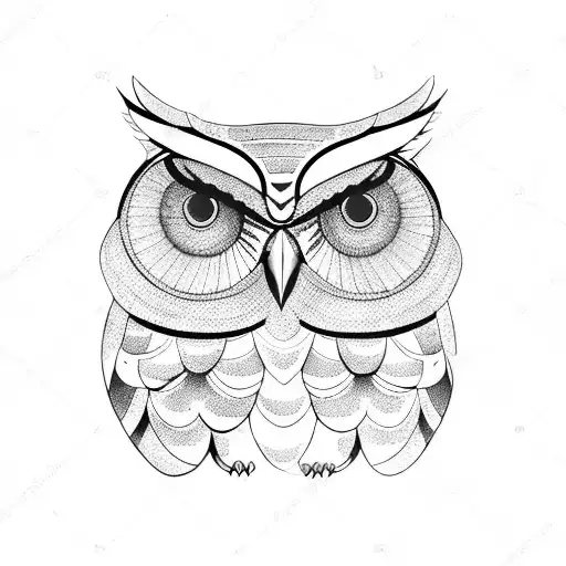 Owl With Rose And Horn