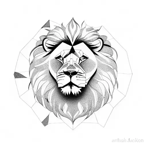 Lion Looking To The Moon