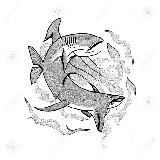 Shark With Exotic Leaves