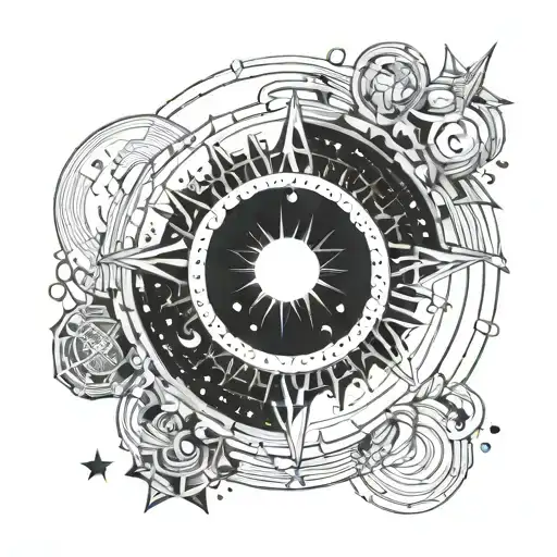 Moon Stars Black Hole Surrounded