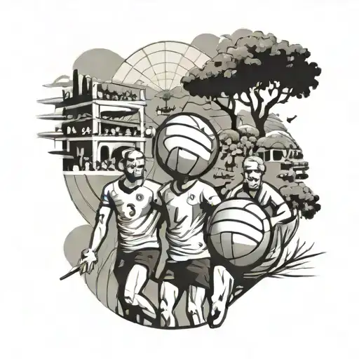 Sceneic Shot Of Country Italy With Heavy Amounts Of Volleyball Inperation And Family As The Players