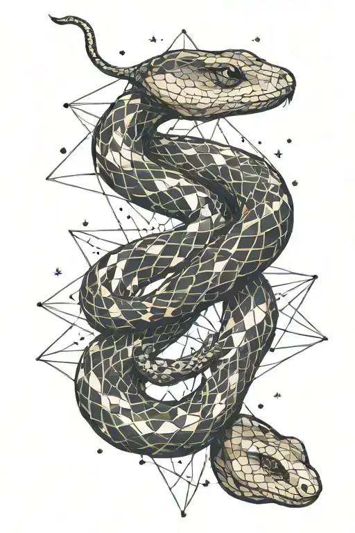 Small Snake And Galaxy Filled With Stars