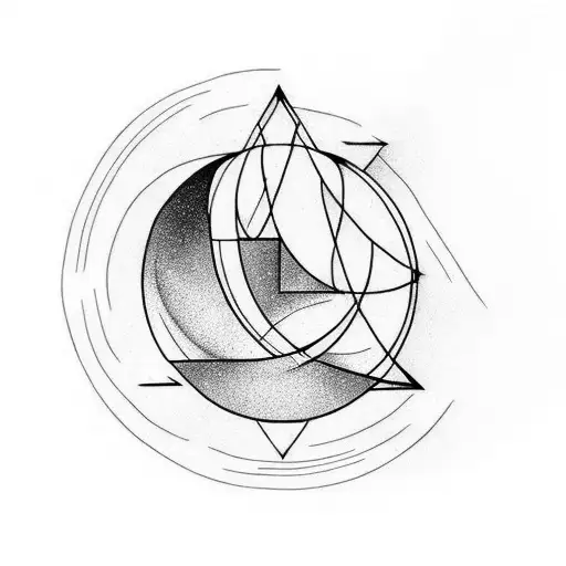 Half Moon With Line Through