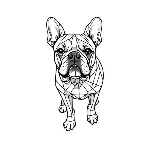 A French Bulldog With Face Squished Onto A Line