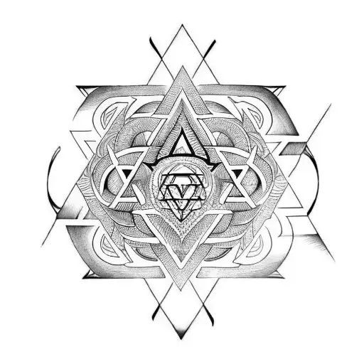 Valknut Symbol Lotus Flower