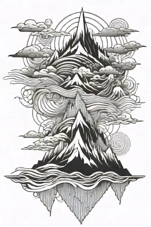 Ocean Waves Mountain Peak